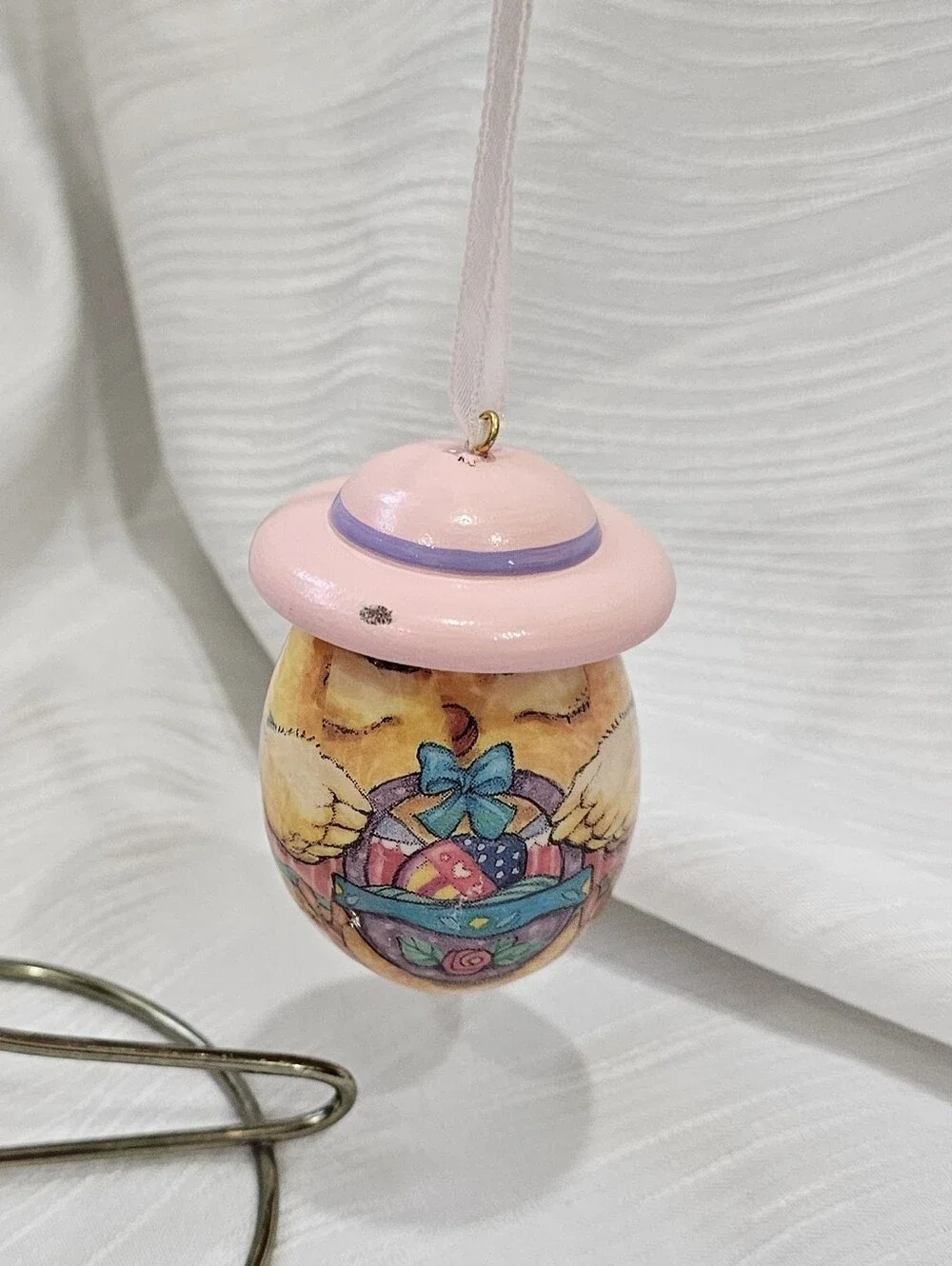 Vintage Paper Mache Chicky Easter Egg Ornament